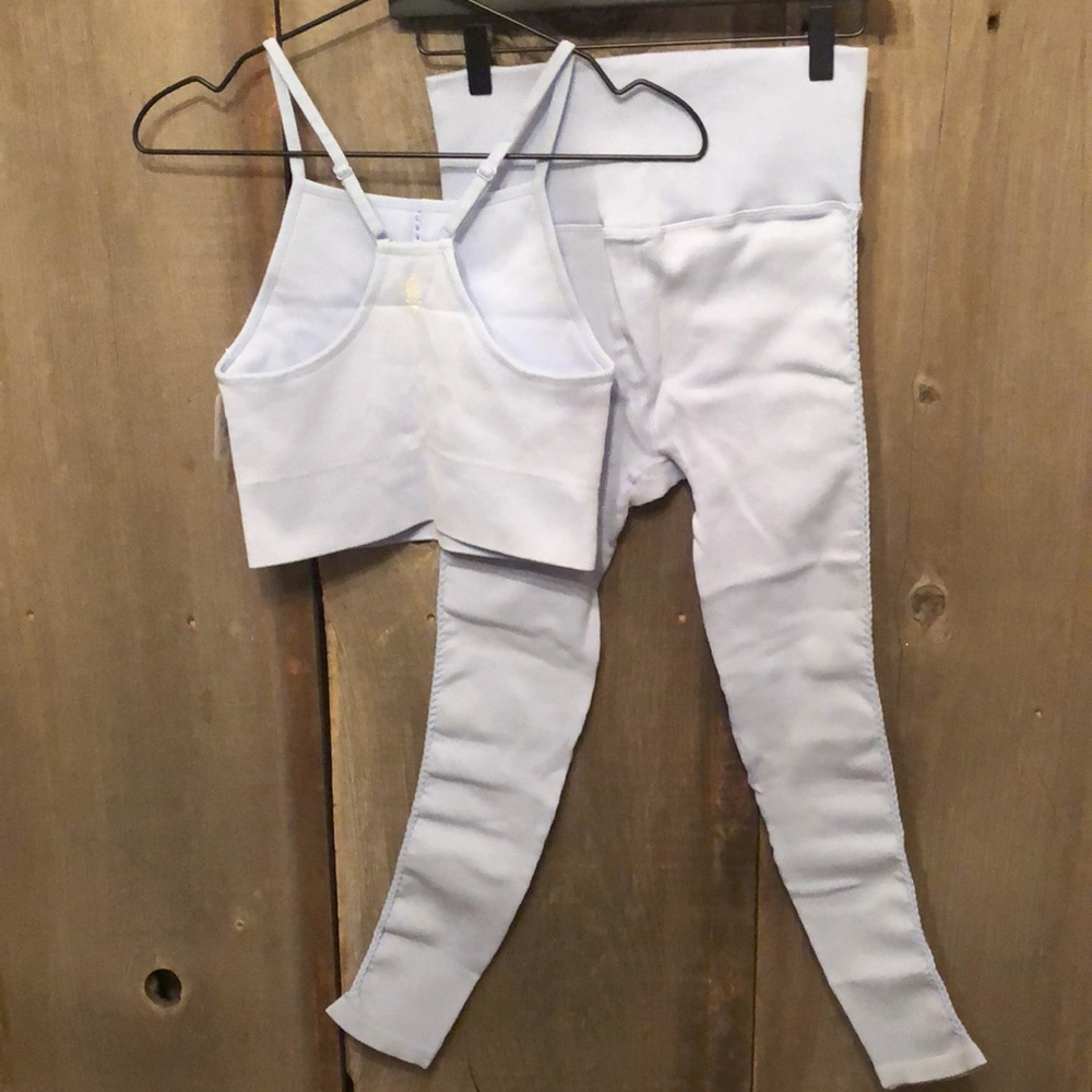 Free People Ignite Braided Set Leggings Crop Top In Peak A Blue Size M/L - Picture 4 of 17